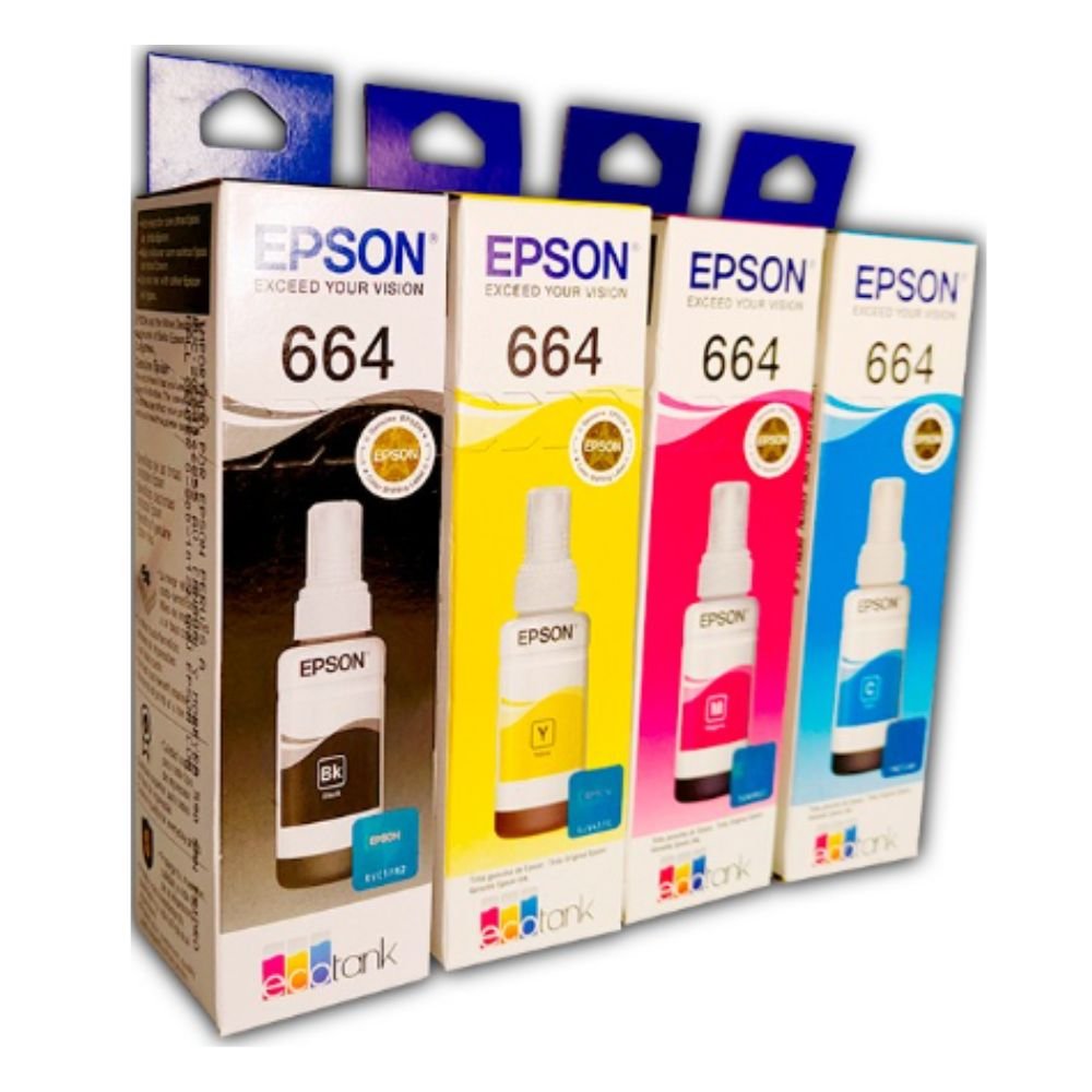KIT PACK Botellas de Tinta 664 Color N, C, M, A - Imagen 2