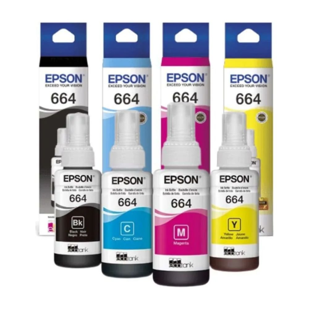KIT PACK Botellas de Tinta 664 Color N, C, M, A